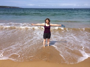 Pam on the beach
