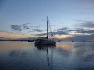 Returning to Seventeen Seventy at sunset, I couldn't resist this shot of a random yacht with the sunset behind it :)