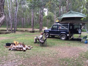 Set up next to the Billabong, fire well under way and enough wood for 3 nights !