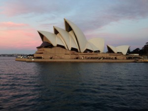 The Sydney Opera house as the sun went down